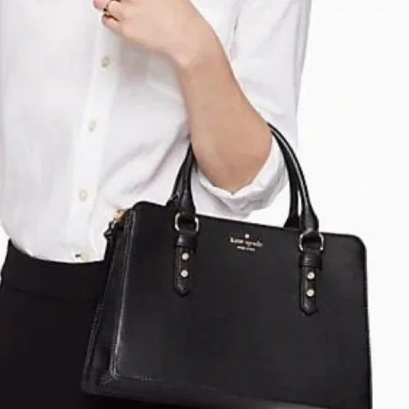 NWT ✅ KATE SPADE Mulberry Street Lise Leather Satchel BLACK KI115 ✨ NWT - Picture 6 of 16